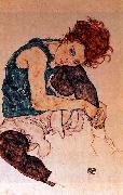 Egon Schiele Seated Woman with Bent Knee USA oil painting artist